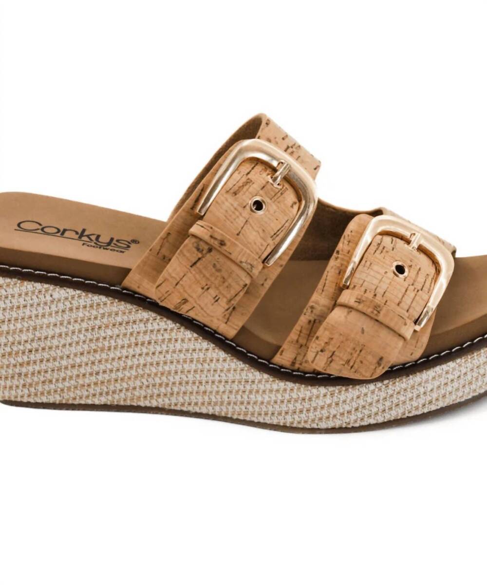 NEW CORKYS FOOTWEAR women's cork manifest wedges in camel